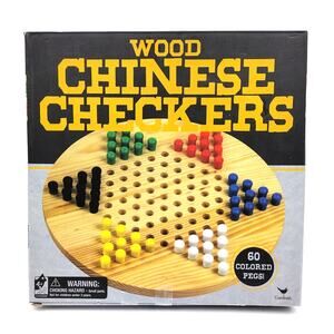 Cardinal Wood Chinese Checkers Game Complete 60 Colored Pegs 2-6 Players Ages 4+